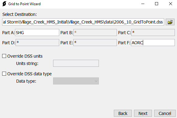 Grid-To-Point Destination Pathname