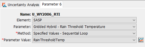 Uncertainty Analysis Component Editor - Specified Values