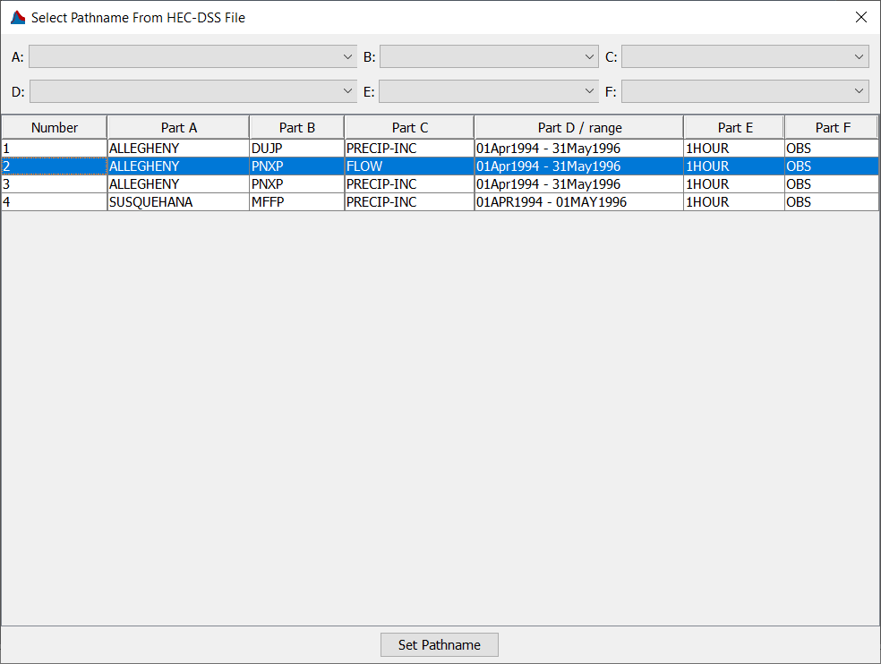 Selecting observed flow gage