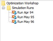 Simulation runs in the Watershed Explorer