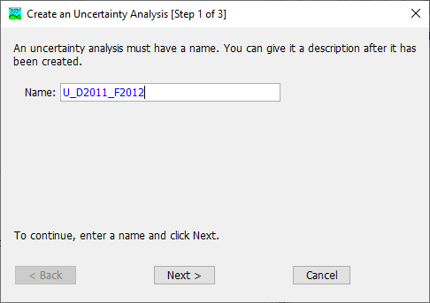 Uncertainty Analysis Step 1