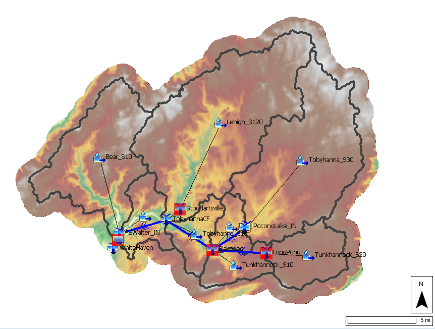 Basin Model Map with Terrain