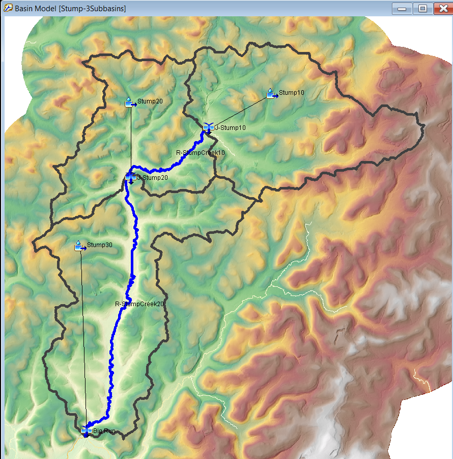 Figure 7. Updated subbasin and stream delineation of Stump Creek subbasin