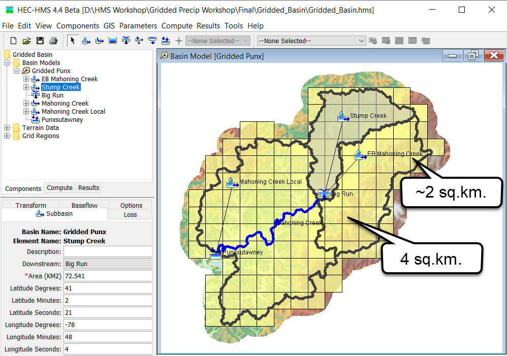 Figure 19.  Basin Model with Grid Cell Overlay