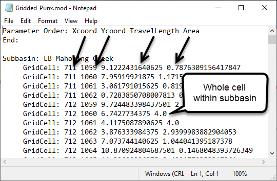 Figure 18. Grid Cell File in Text Editor