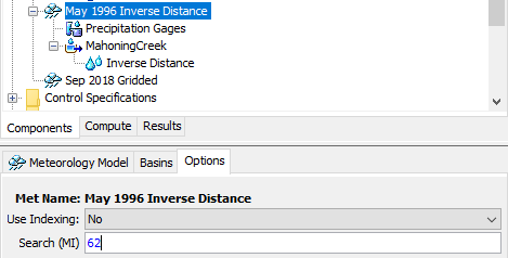 Inverse Distance Search Radius
