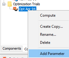 Adding a parameter to the Optimization Trial