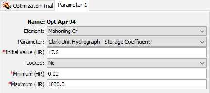 Setting Parameter 1 to the Clark Storage Coefficient