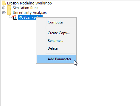 Adding a parameter Uncertainty Analysis