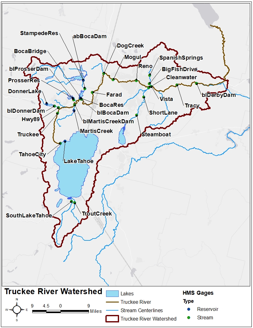 Figure 5.  Major USGS Gages