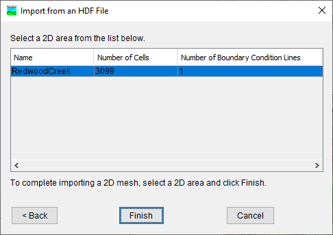 Figure 13. Selecting the 2D Mesh