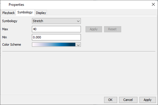 Symbology tab in the display settings editor