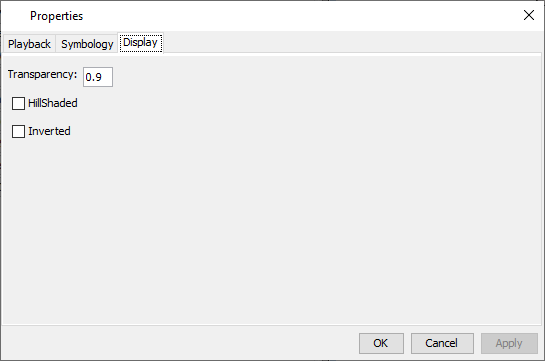 Display tab in the display settings editor