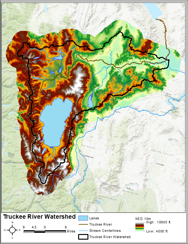 Figure 7. Truckee River Watershed Terrain Model