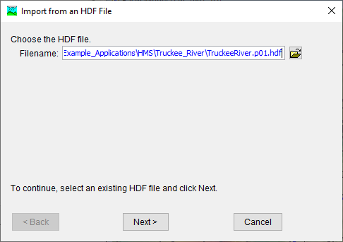 Figure 13. Selecting the HEC-RAS Unsteady Plan HDF File