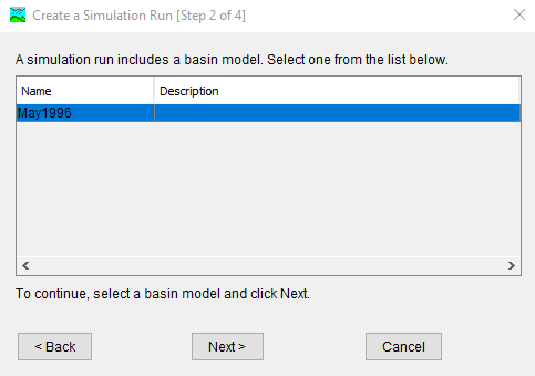 Create a Simulation Run Step 2