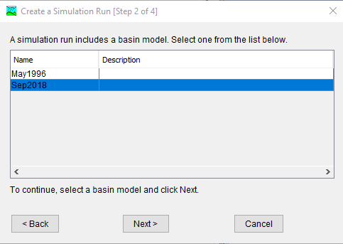 Create a Simulation Run Step 2