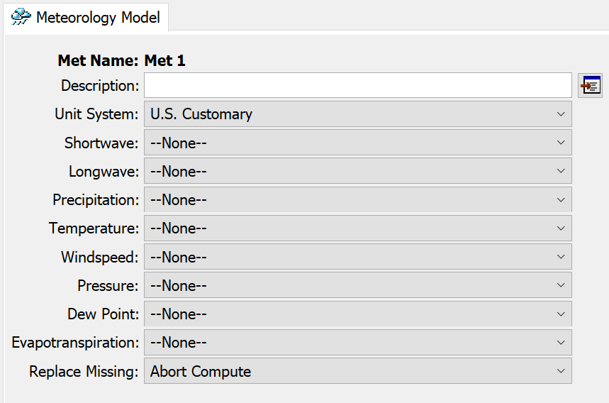 Meteorologic Model Component Editor