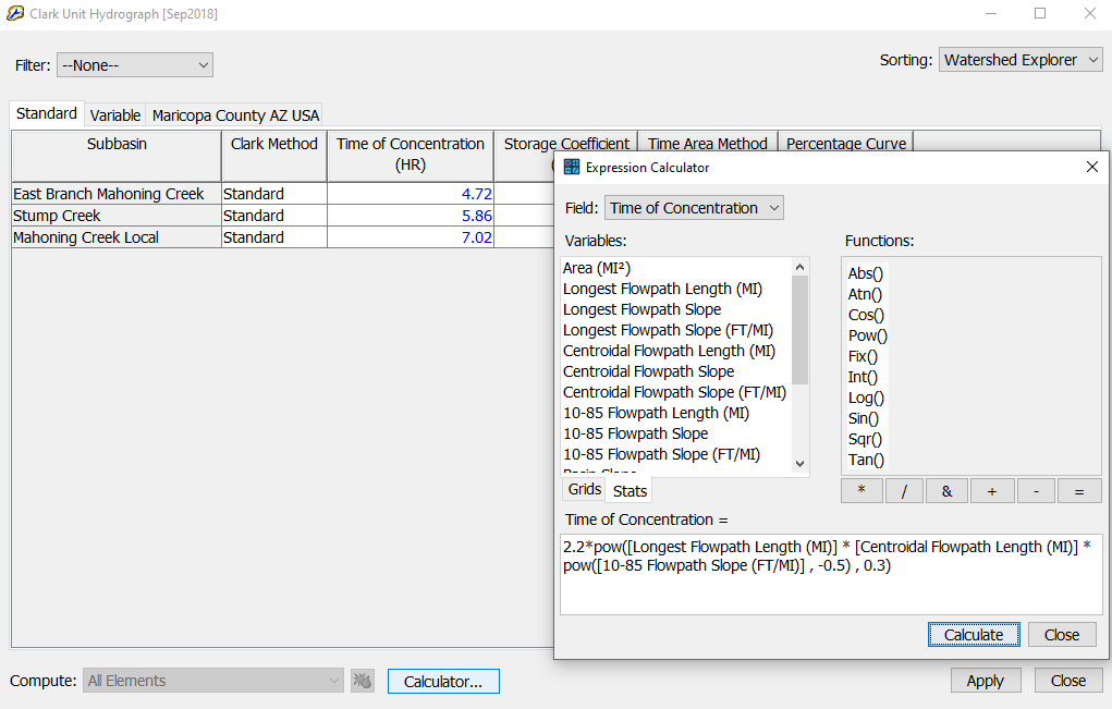 Tc Calculation via the Expression Calculator