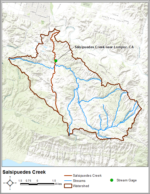 Salsipuedes Creek Watershed Map