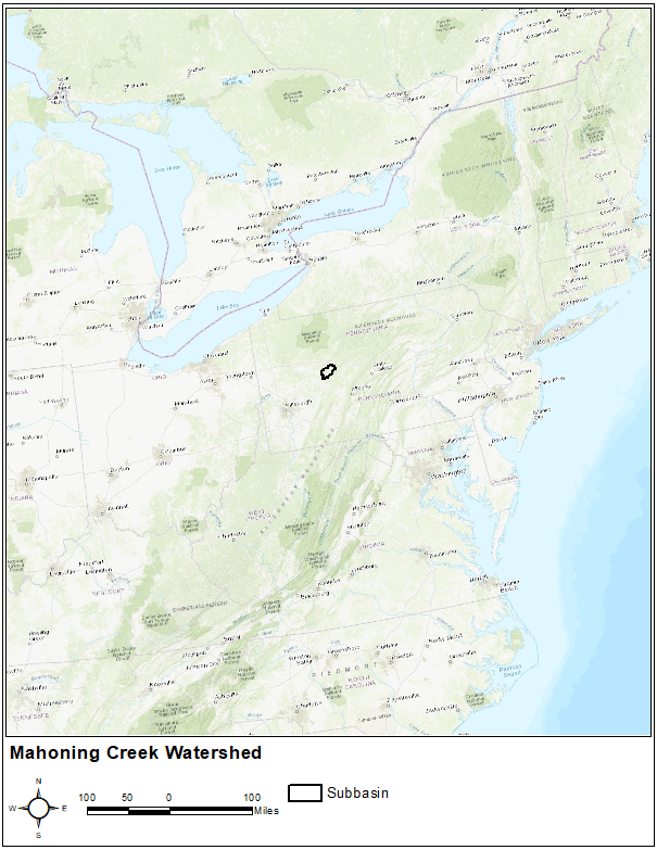 Mahoning Creek Watershed Location Map