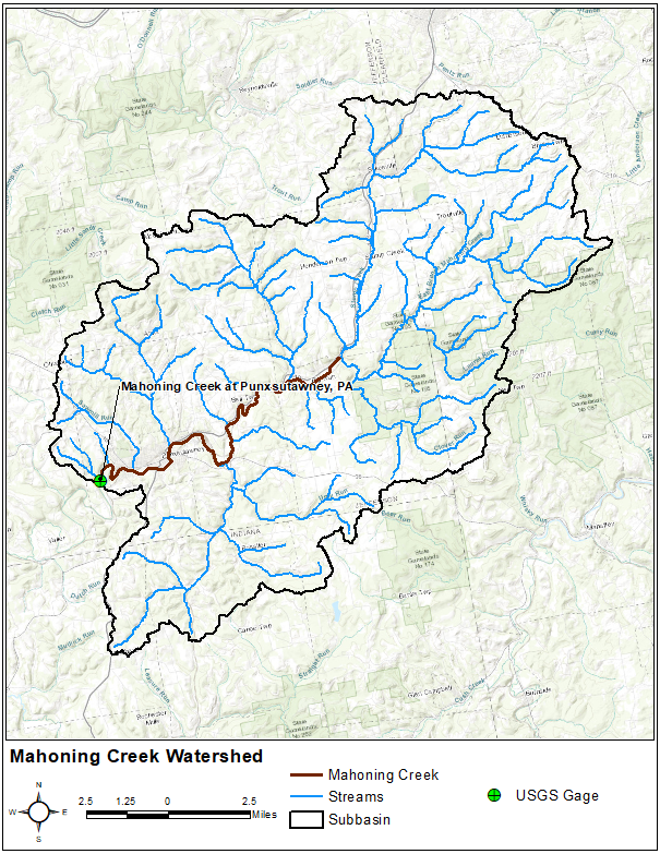 Mahoning Creek Watershed Delineation Map