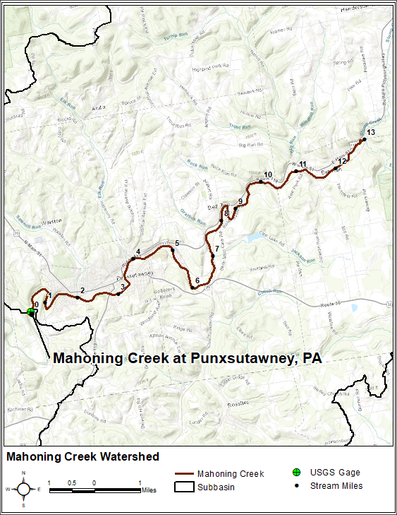 Figure 3.  Mahoning Creek Reach of Interest