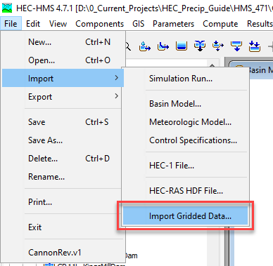 Figure 3. Launching the Gridded Data Import Wizard