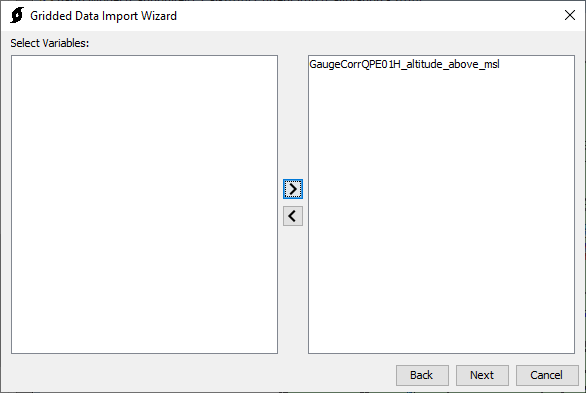 Figure 7. Selecting Variables to Import