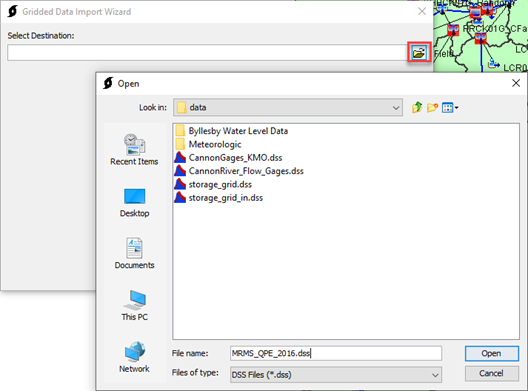 Figure 10.  Selecting a Destination DSS File