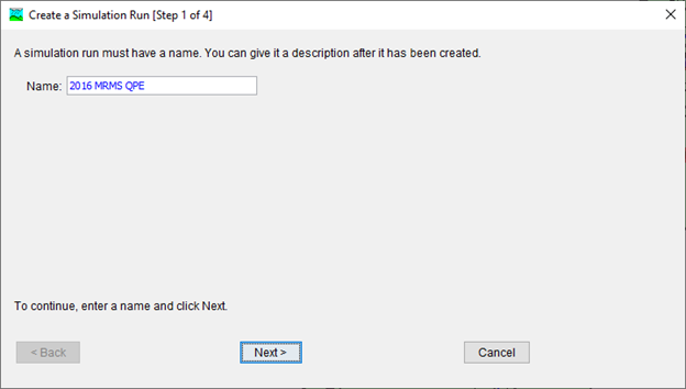 Figure 21. Providing a Simulation Name