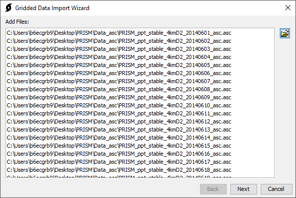 Figure 5. Confirming Data Selection