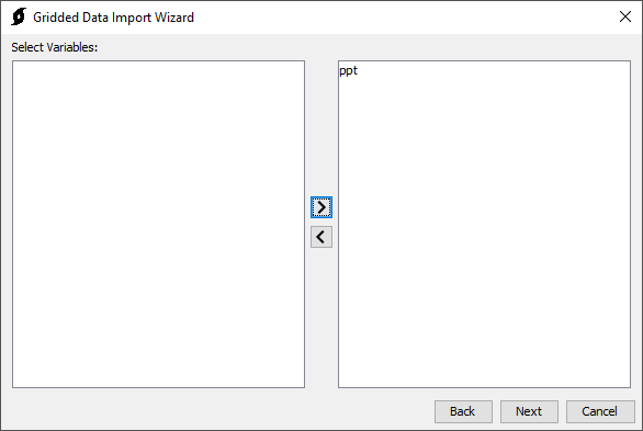 Figure 6. Selecting Variables to Import