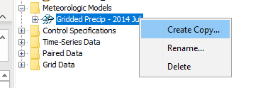 Figure 14. Copying a Meteorologic Model