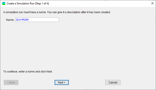 Figure 20. Providing a Simulation Name