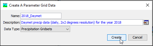 Creating a New Precipitation Gridset