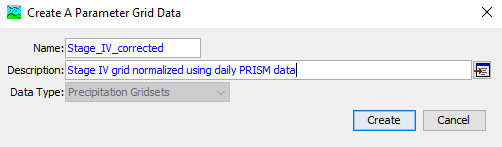 Creating a new grid data object