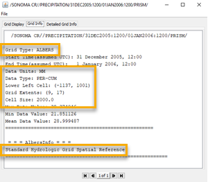 Inspecting Grid Info for PRISM grids