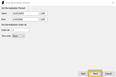Setting the Normalization Period and Normalization Interval