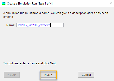 Providing a simulation name