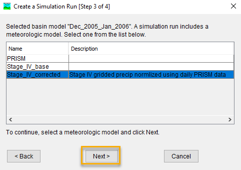 Selecting a meteorological model