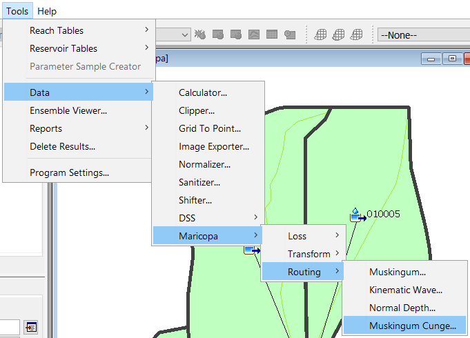 Launch Muskingum-Cunge Tool