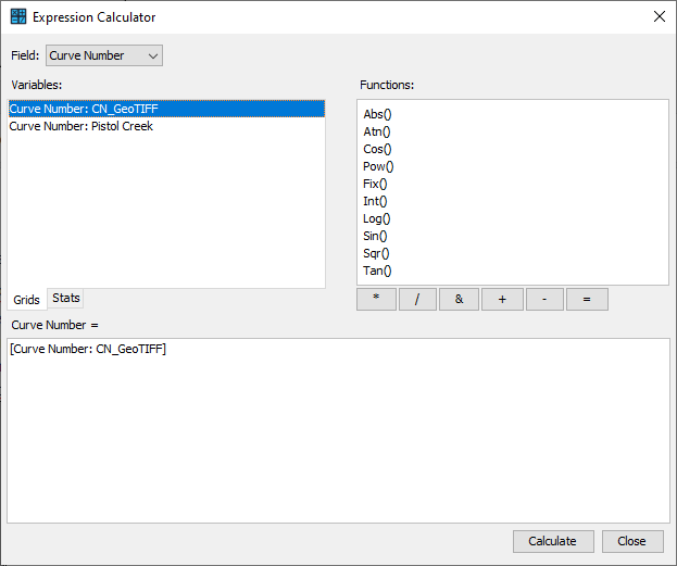 Parameter expression calculator