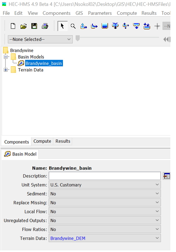 Adding terrain data to the basin model