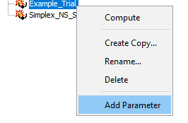 Add a parameter to the trial
