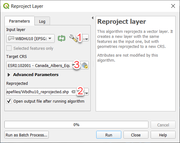 Reprojecting boundary shapefile