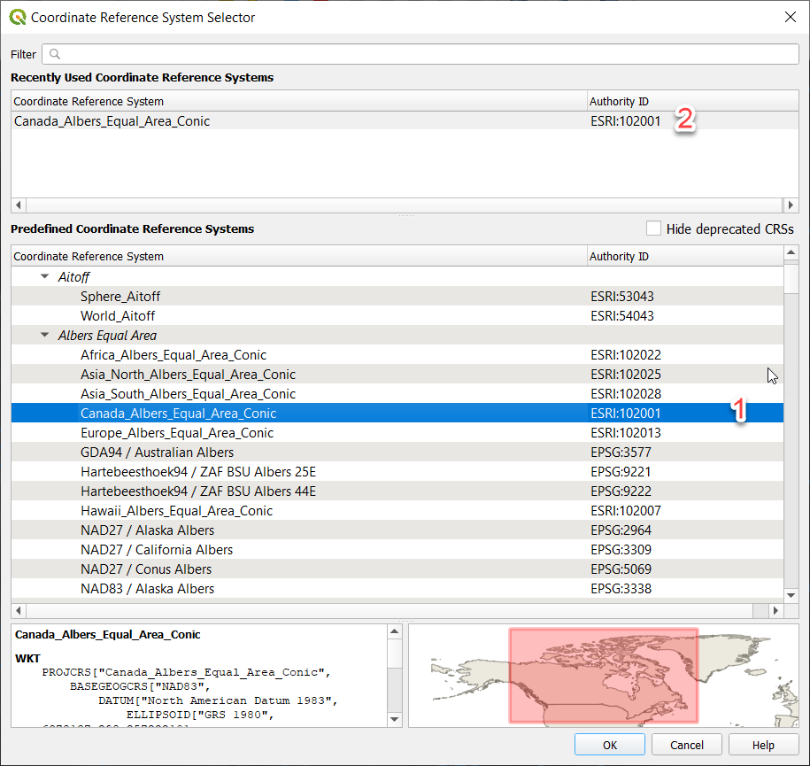 Setting output CRS