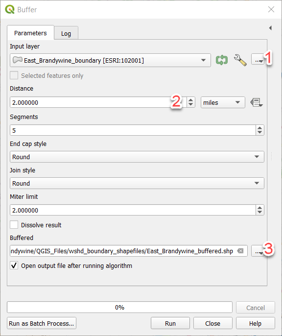 Buffering boundary shapefile