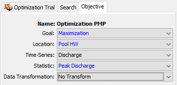 Optimization Trial Objective Tab