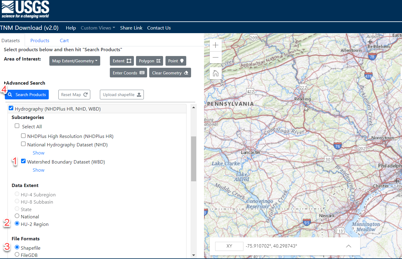 Downloading terrain data